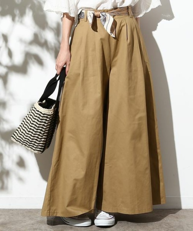 デニム/ツイルワイドパンツ