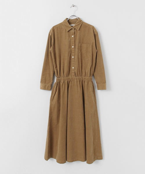コーデュロイシャツワンピース