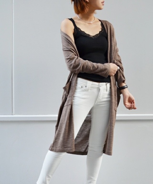 綿麻ロングカーディガン