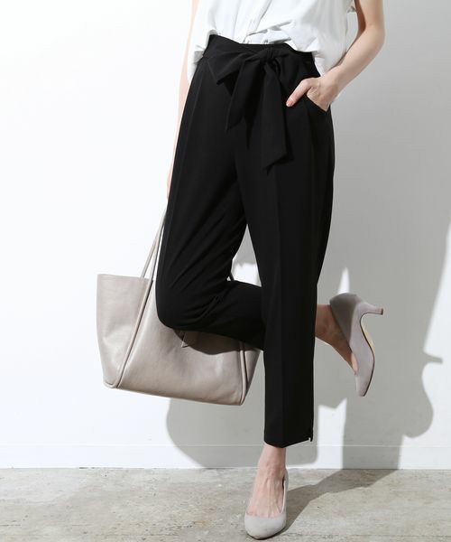 ViS  リボン付きテーパードパンツ