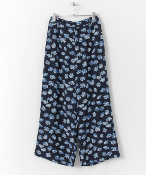 Flower Print Wide Pants