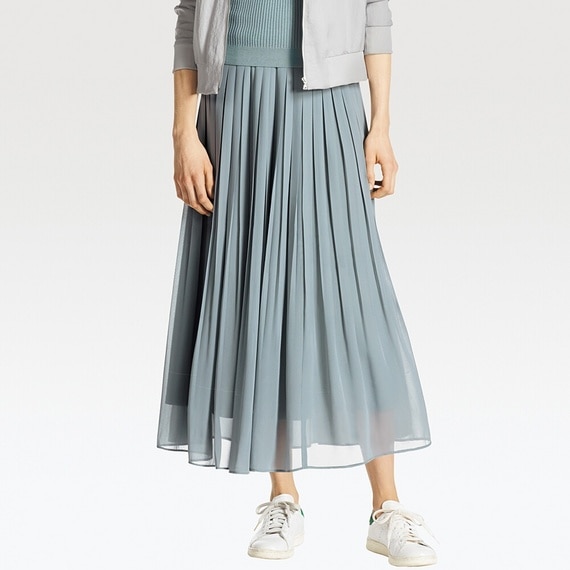 ハイウエストシフォンプリーツスカート