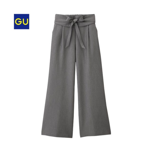 ウエストサッシュベルトワイドパンツ