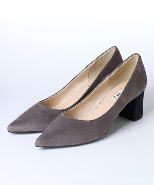 チャンキーヒールポインテッドパンプス MI1009