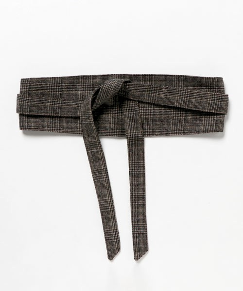 グレンチェックサッシュベルト