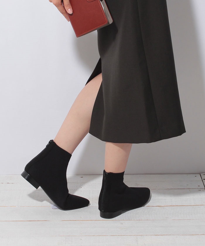 ソックス風ストレッチショートブーツ MJ3022