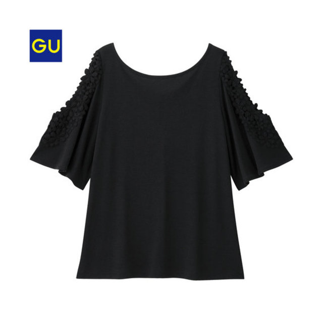 オープンショルダーＴ（５分袖）（レース）