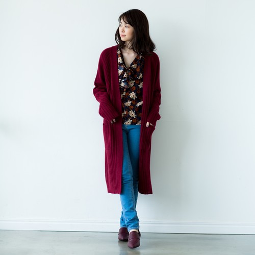 リブロングカーディガン