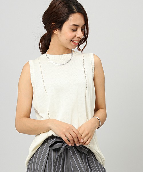 7ゲージ アイレットニットベスト