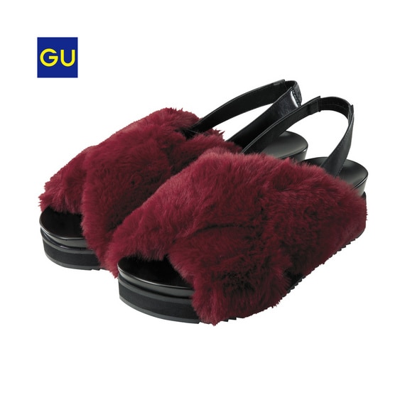 フェイクファーサンダル