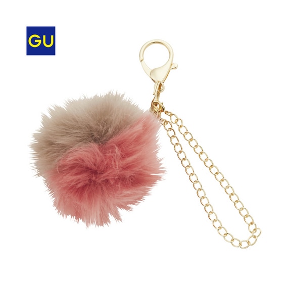 バイカラーフェイクファーバッグチャーム