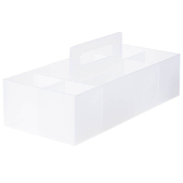 ポリプロピレン収納キャリーボックス・ワイド　約幅１５×奥行３２×高さ８ｃｍ