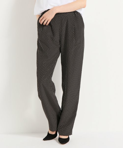 ドット ストレートタックパンツ