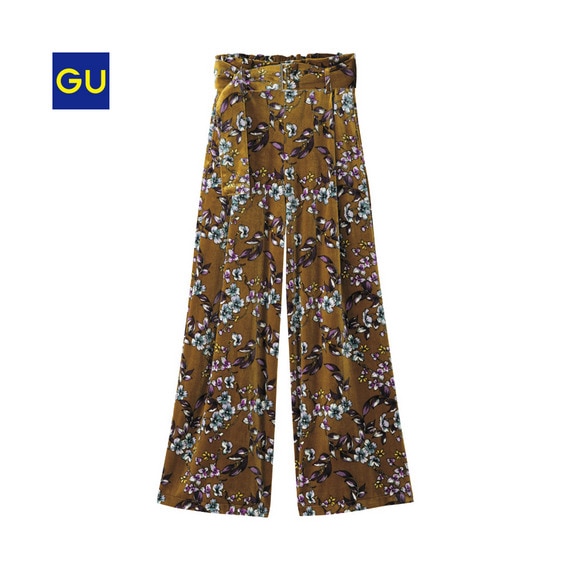 ベロアワイドパンツ（フラワー）