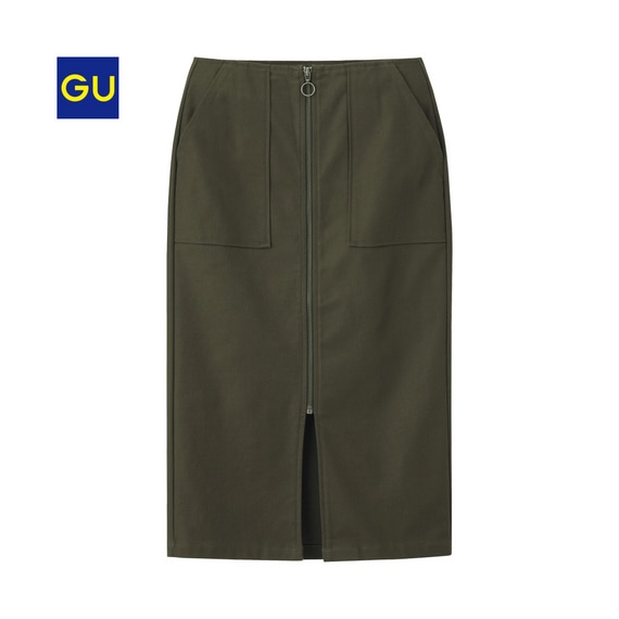 ヘリンボーンフロントジップタイトスカート