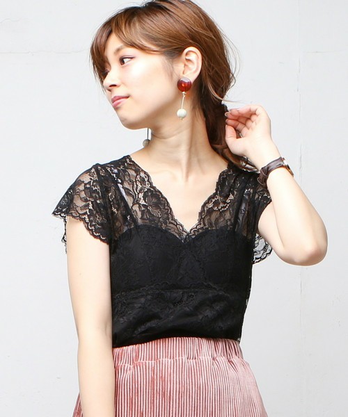 レースカップ付フレンチスリーブ