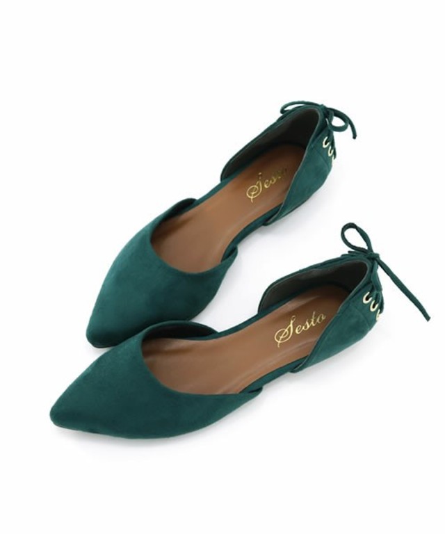 ポインテッドトゥセパレートフラットパンプス