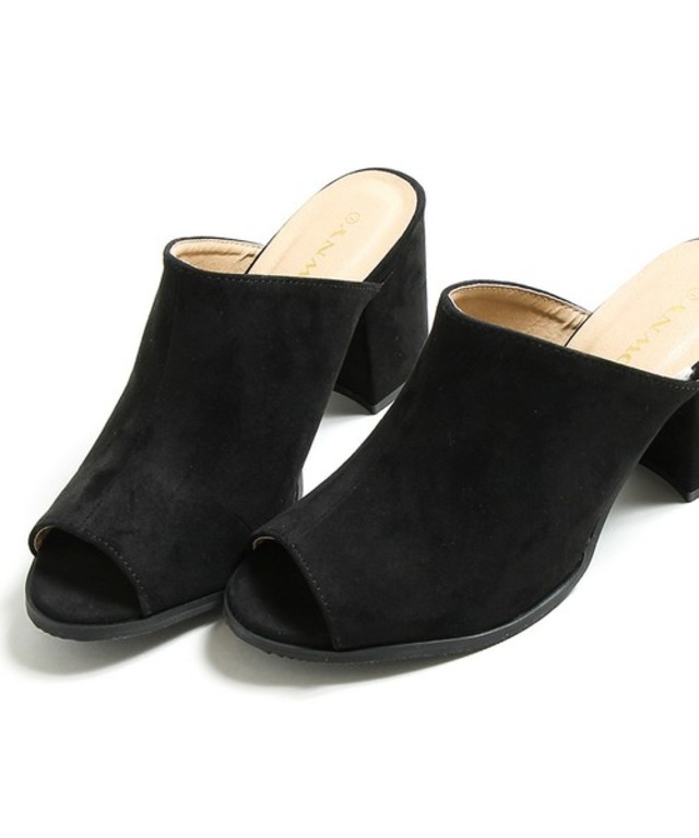 スエードミュールサンダル