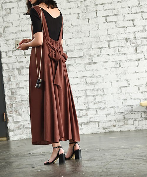 リネンウエストリボンワンピース