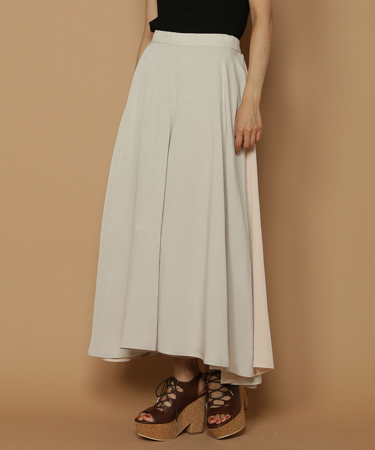 配色ワイドパンツ