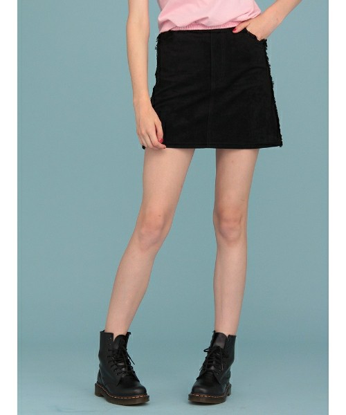 フェイクスウェードフリンジスカート