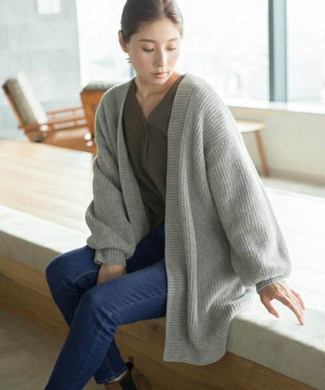 5Gモールヤーンロングカーディガン