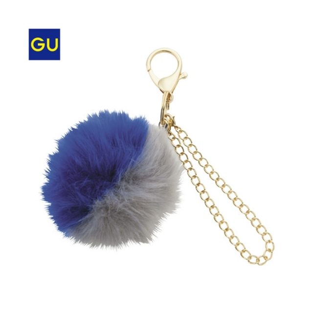 バイカラーフェイクファーバッグチャーム