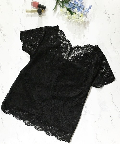 2WAYスカラップレース半袖プルオーバー