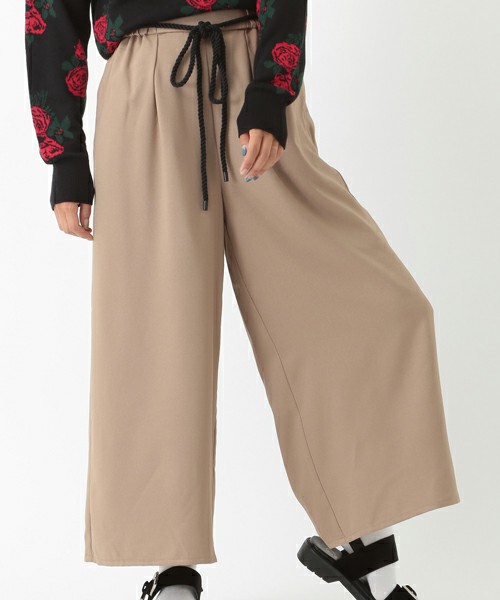 ロープベルト付カラーワイドパンツ