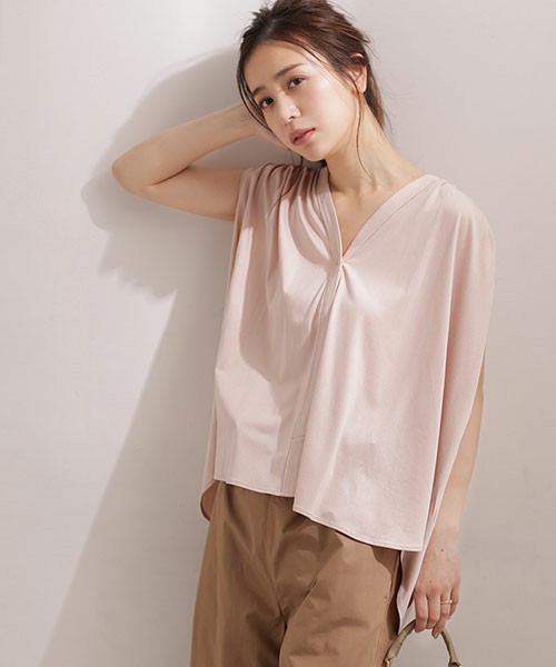 ギャザーノースリカットブラウス