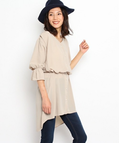 キャンディースリーブシャツワンピ