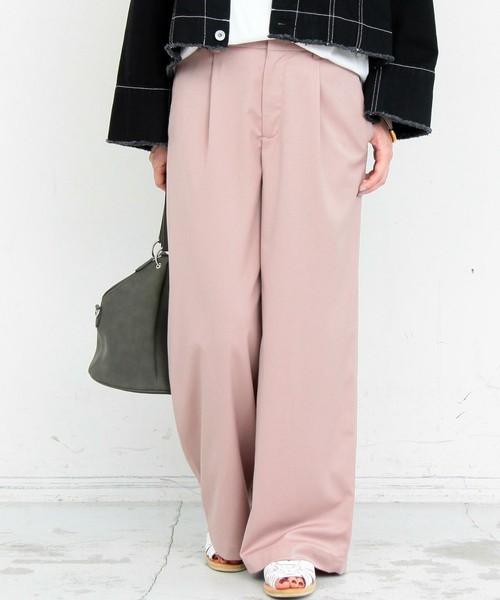 TRタックワイドパンツ-手洗い可能-