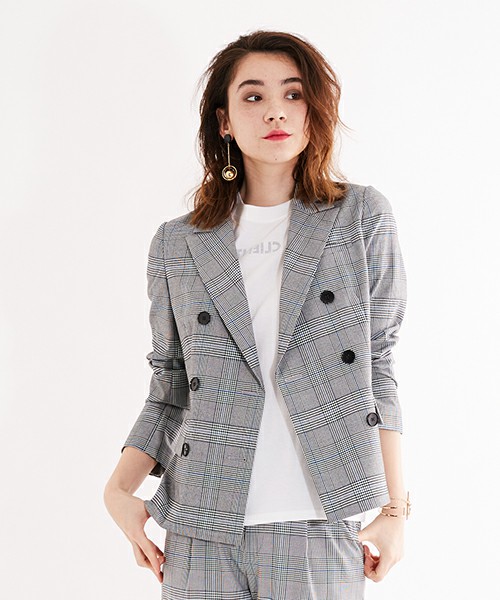 グレンチェックダブルジャケット