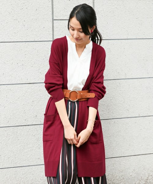 14ゲージコットンカシミヤロングカーディガン