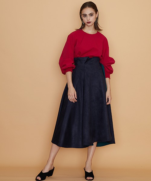 ボリューム2wayスリーブトップ