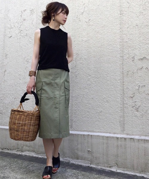 チノストレッチカーゴタイトスカート
