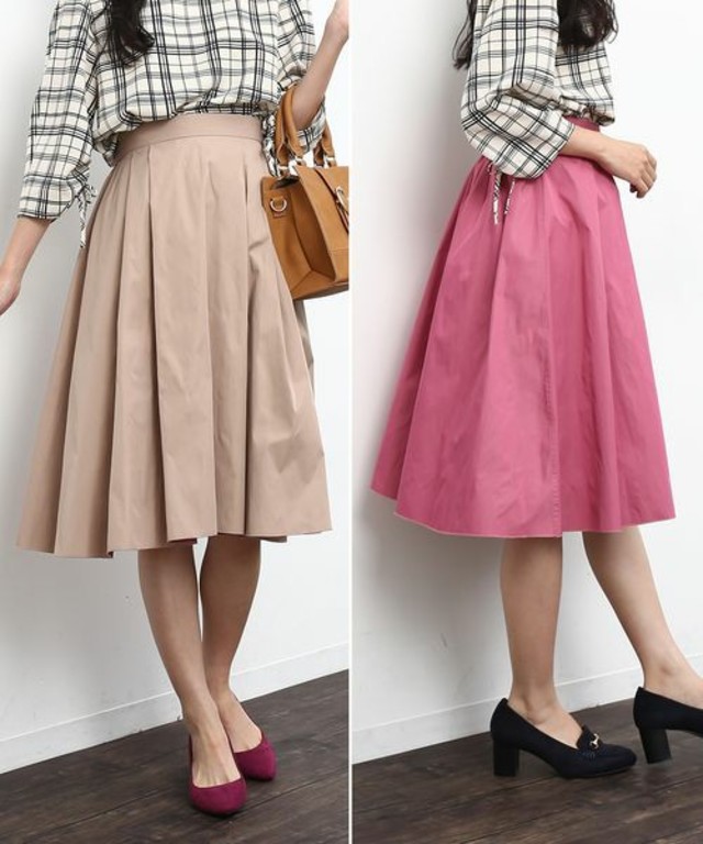 【2WAY】ポリエステルタフタリバーシブルスカート