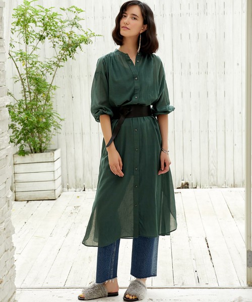 CF コットン80ボイル シャツワンピース