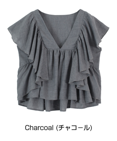 フレアスリーブブラウス