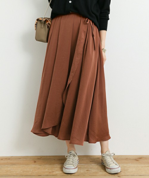 サイドリボンタックスカート