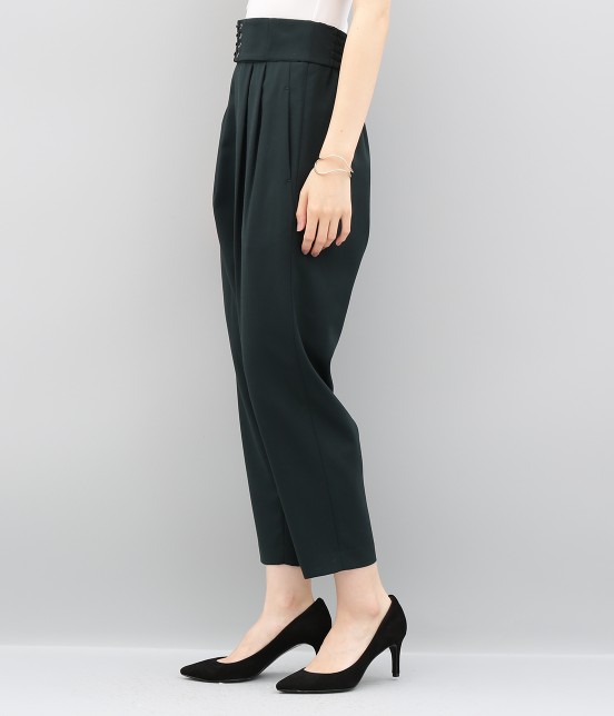 レースアップベルトテーパードパンツ