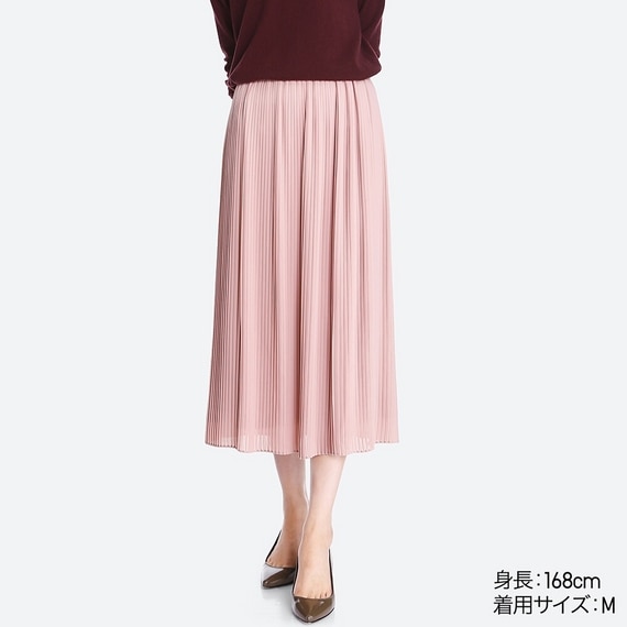 ハイウエストシフォンプリーツスカート