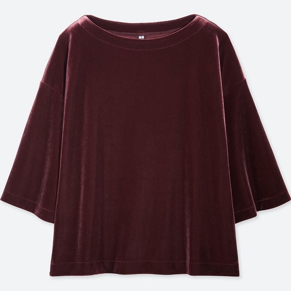 ベロアプルオーバー（五分袖）