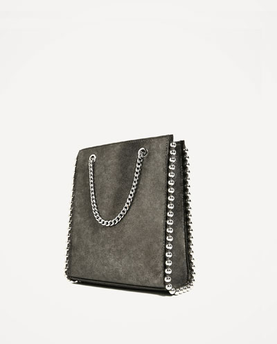 スタッズ付きミニトートバッグ