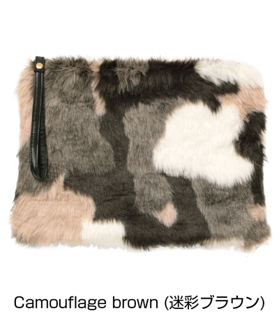 チェーン取り外し可能フェイクファークラッチバッグ