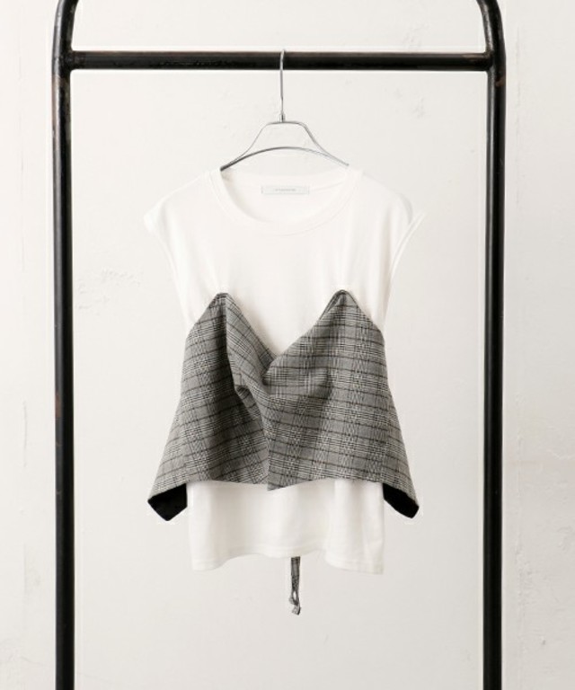 【WEB限定】チェックビスチェ付トップス