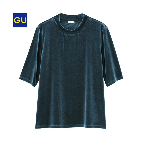 ベロアハイネックＴ（５分袖）