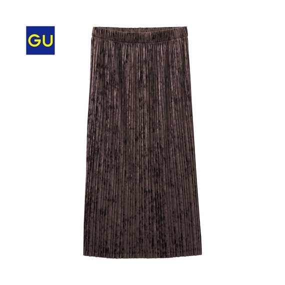 クラッシュベロアプリーツスカート