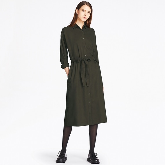 フランネルシャツワンピース（長袖）