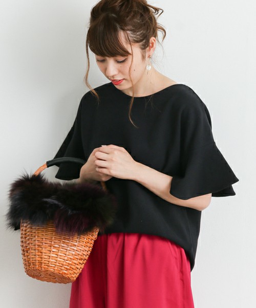 ラッフルスリーブプルオーバー